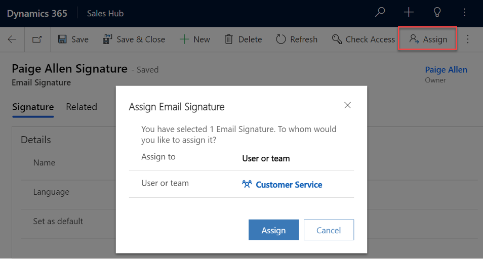 Dynamics 365 Email Signatures