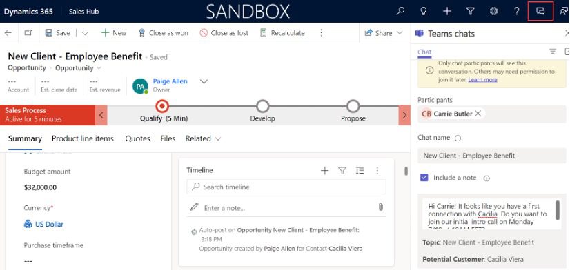 Centric Consulting - Microsoft Dynamics 365 Sandbox New Client Sales Process