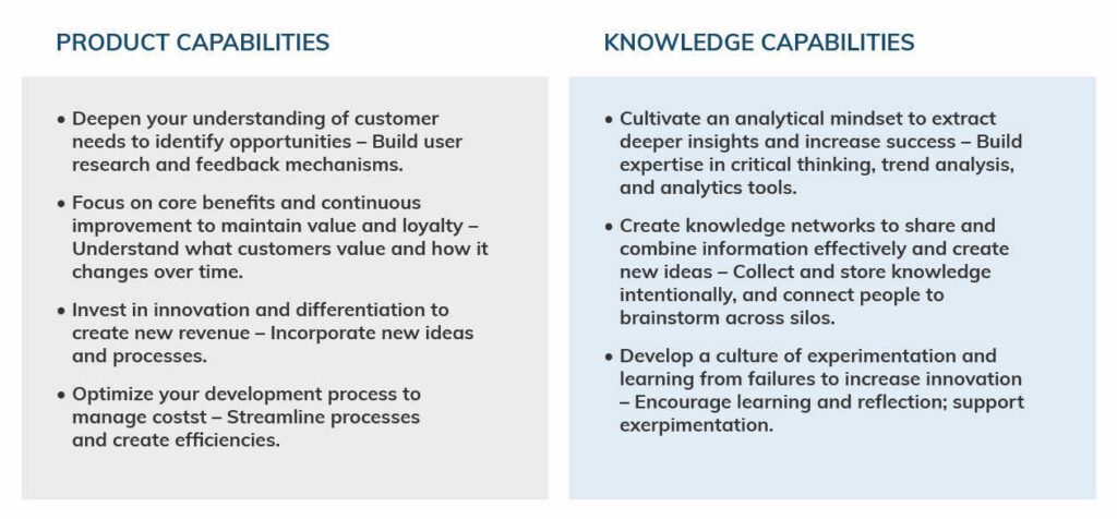 Product and Knowledge Capabilities